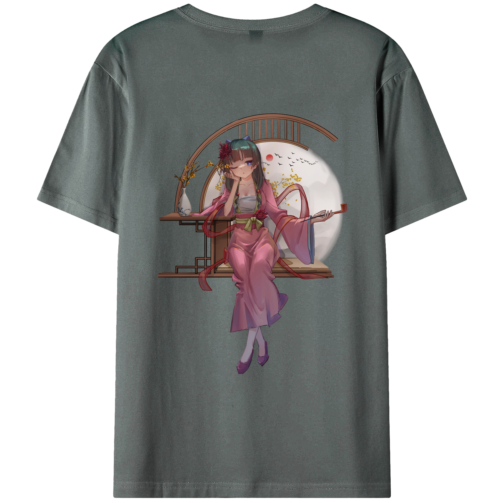 （画像用） 薬屋のひとりごと The Apothecary Diaries 綿100％ メンズ半袖Tシャツ（バックプリント） 通気性